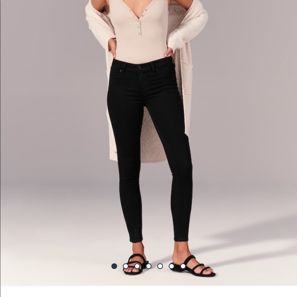Abercrombie black mid rise jean leggings